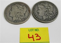 1891 O, 1889 O Silver Morgan Dollars