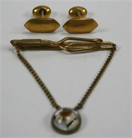 Cuff Links, Tie Clasp Lot ( 3 Pcs.)