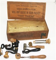 Cartridge Packing Making Kit w/ Wooden Cigar Box