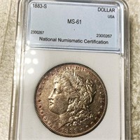 1883-S Morgan Silver Dollar NNC - MS61