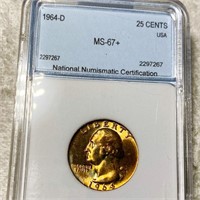 1964-D Washington Silver Quarter NNC - MS67+