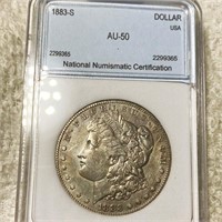 1883-S Morgan Silver Dollar NNC - AU50