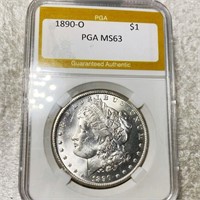 1890-O Morgan Silver Dollar PGA - MS63