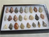 FRAME OF (24) COLORFUL INDIAN ARROWHEADS