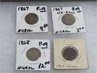 (4) LATE 1800'S NICKELS