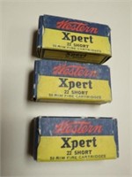 (3) BOXES WESTERN XPERT 22 SHORT AMMO