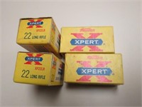 (4) BOXES WESTERN XPERT 22 LONG AMMO