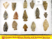 (15) Assorted Archaic Woodland Points - case is