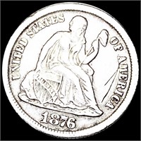 1876-CC Seated Liberty Dime ABOUT UNCIRCULATED