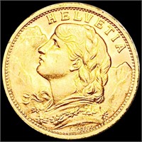 1947-B Switzerland Gold 20 Francs UNCIRCULATED