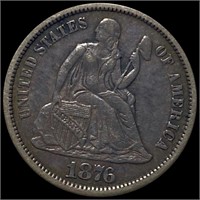 1876 Seated Liberty Dime LIGHTLY CIRCULATED