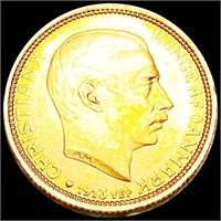 1913 Denmark Gold 20 Kroner UNCIRCULATED