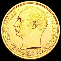1912 Denmark Gold 20 Kroner UNCIRCULATED