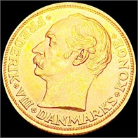 1911 Denmark Gold 20 Kroner UNCIRCULATED