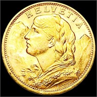 1922 Switzerland Gold 20 Francs UNCIRCULATED