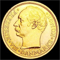 1912 Denmark Gold 20 Kroner UNCIRCULATED