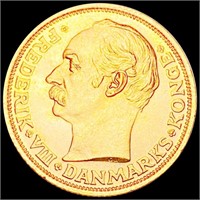 1911 Denmark Gold 20 Kroner UNCIRCULATED