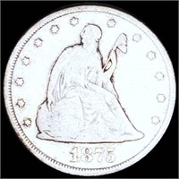 1875-CC Seated Liberty 20 Cent