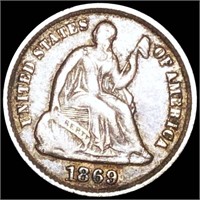 1869-S Seated Liberty Silver Half Dime