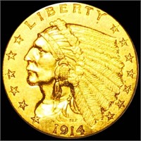 1914 $2.50 Gold Quarter Eagle UNCIRCULATED