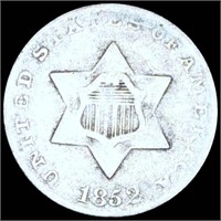 1852 Three Cent Piece LIGHT CIRC