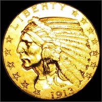 1913 $5 Gold Half Eagle UNCIRCULATED