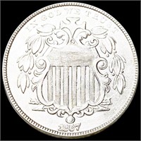 1867 Shield Nickel UNC RAYS