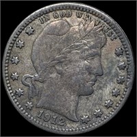 1912-S Barber Silver Quarter LIGHTLY CIRCULATED