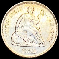 1872-S Seated Liberty Half Dime GEM BU
