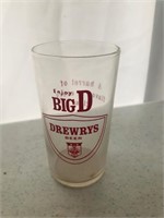 Vintage Big D Drewrys Beer Glass (appr-4-1/4")