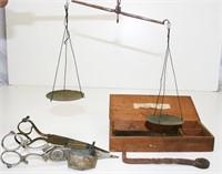 Brass & Metal Candlesnuffers, Hanging Scale w/