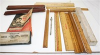 Wooden Ruler, Slide Rule, Compass