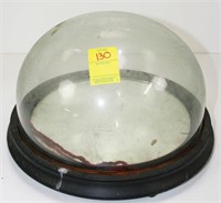 Victorian Circular Glass Dome w/ Mirror Base
