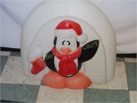 Blow Mold Plastic Christmas Penguin Igloo  25"T