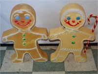 2 Blow Mold Plastic Gingerbread Men  24"T 1
