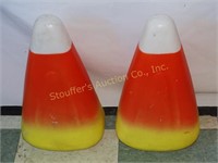 Halloween Blow Mold 2 Plastic Candy Corn 17 1/2