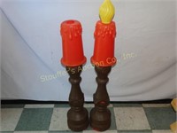 Halloween Blow Mold 2 Plastic Candle Sticks 38 "T