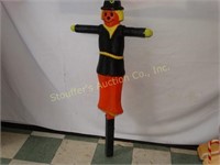 Halloween Blow Mold Plastic Scare Crow on Post