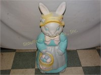 Blow Mold Plastic Mrs. Easter Bunny 34"T