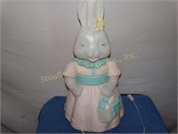 Blow Mold Plastic Mrs. Easter Bunny 25"T
