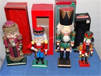4 Wood Nutcrackers w/orig. boxes tallest is 14"