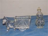 Vintage glass candy containers- Santa & horse