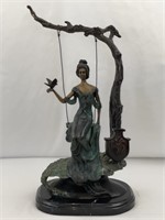 Emblyn Girl on a Swing Statue