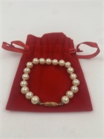 South sea champagne pearl bracelet with a 14
