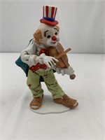 1984 clown playing violin ceramic painted
