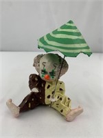 Papier-mâché clown with umbrella made in Italy