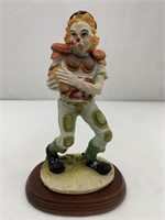 Capo DeMonte clown football figurine