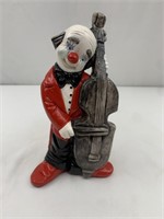 Vintage ceramic clown playing cello figurine