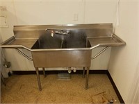 2 COMPARTMENT WINGED STAINLESS STEEL SINK