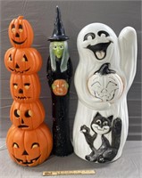 3 Halloween Blow Molds Ghost, Witch, Pumpkins